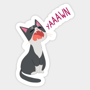 Yawning Cat Sticker